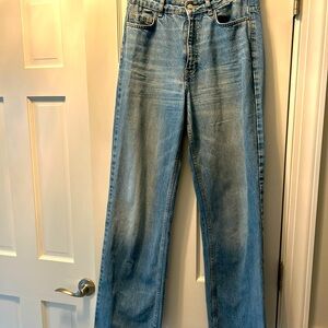 ZARA High Waisted Wide Leg Light Wash 30 Jean